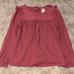 OshKosh B'gosh Women's Ruffled Lace Blouse - Mauve